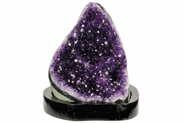 Tall, Amethyst Cluster With Wood Base - Uruguay #121474